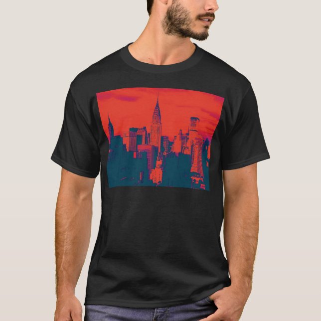 Camiseta Arte pop de estilo retro rojo punteado en Nueva Yo (Anverso)