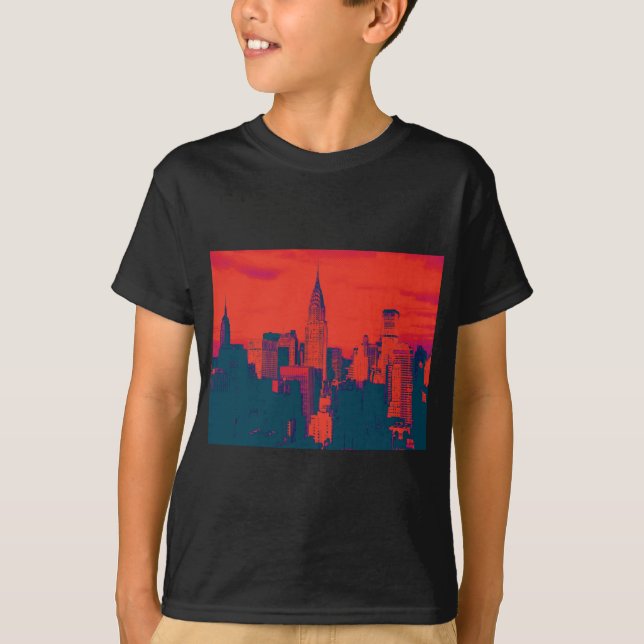 Camiseta Arte pop de estilo retro rojo punteado en Nueva Yo (Anverso)