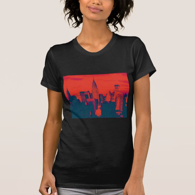 Camiseta Arte pop de estilo retro rojo punteado en Nueva Yo (Anverso)