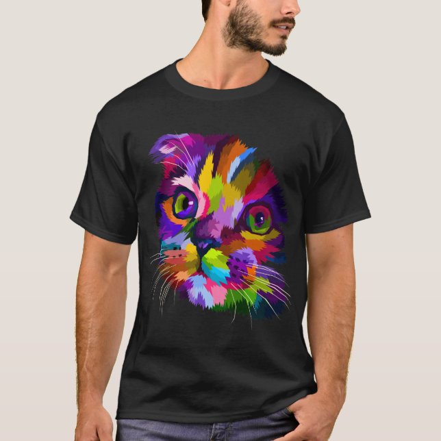 Camiseta Arte pop de gatitos multicolor (Anverso)