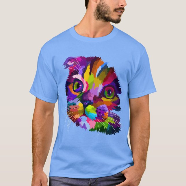 Camiseta Arte pop de gatitos multicolor (Anverso)