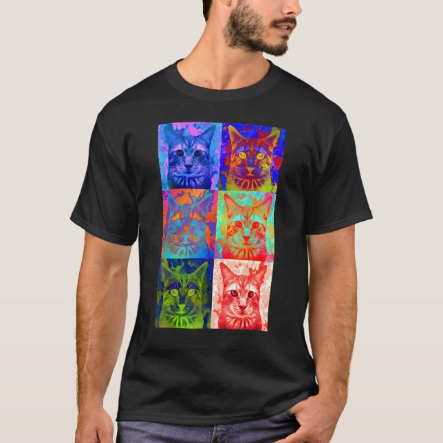 Camiseta Arte pop de gato (Anverso)
