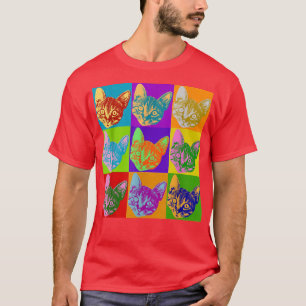 Camiseta Arte pop de gato inspiró gatos gráficos gitanos br