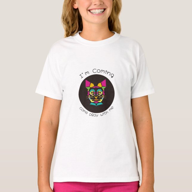 Camiseta arte pop de gatos (Anverso)