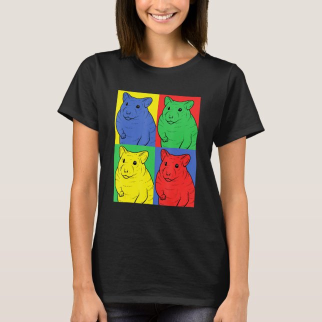 Camiseta Arte Pop de Hamster - Retro Rodent Tee (Anverso)