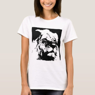 Camiseta Arte pop de león blanco y negro