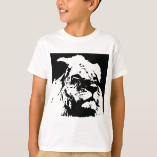 Camiseta Arte pop de león blanco y negro