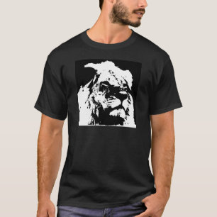 Camiseta Arte pop de león blanco y negro