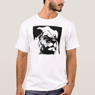 Camiseta Arte pop de león blanco y negro