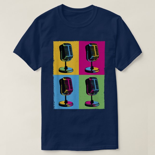 Camiseta Arte Pop De Música De Micrófono - Micrófonos Para  (Diseño del anverso)