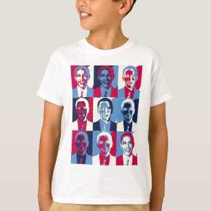 Camiseta Arte pop de Obama rojo, blanco y azul