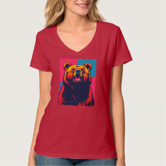 Camiseta Arte pop de oso pardo