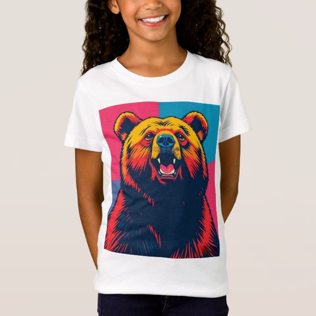 Camiseta Arte pop de oso pardo (Anverso)