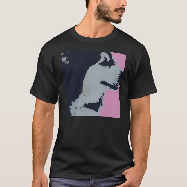 Camiseta Arte Pop de Perro Malamute (Anverso)