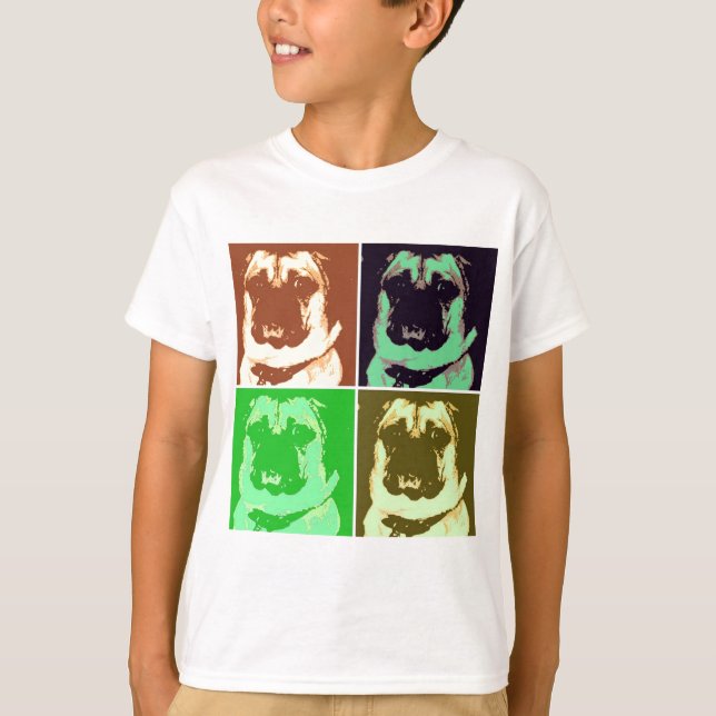 Camiseta Arte pop de pug (Anverso)