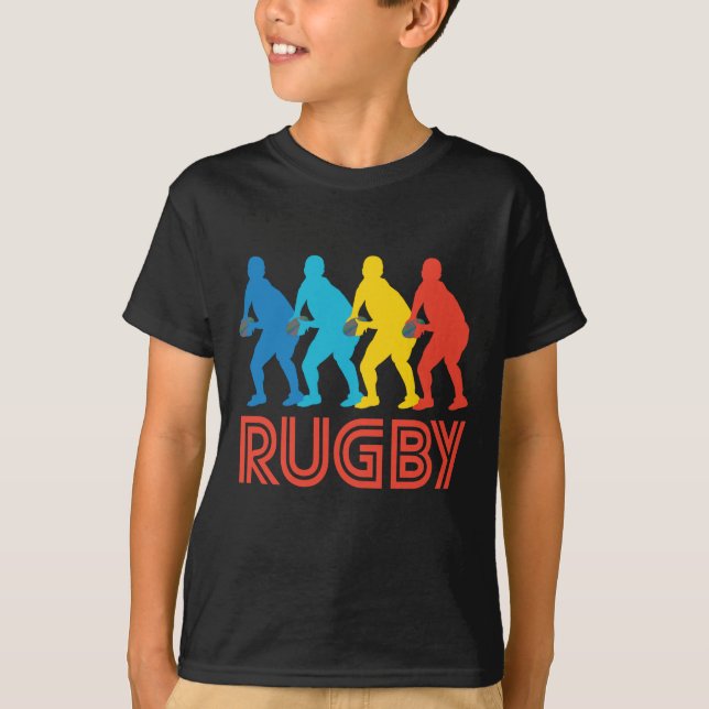 Camiseta Arte pop de rugby retro (Anverso)