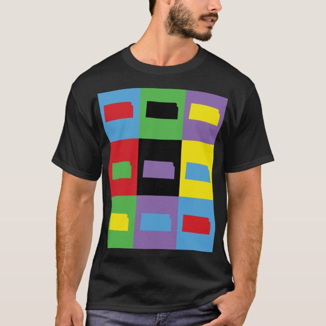 Camiseta Arte pop del patrón de Kansas colorido (Anverso)