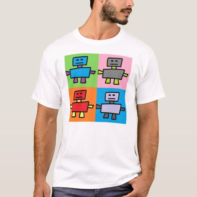 Camiseta Arte pop del robot del baile (Anverso)