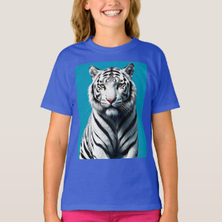 Camiseta Arte pop del tigre blanco - Gato salvaje fuerte y 