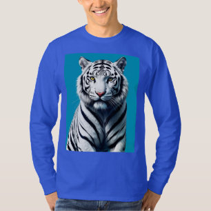 Camiseta Arte pop del tigre blanco - Gato salvaje fuerte y 