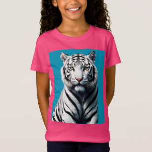 Camiseta Arte pop del tigre blanco - Gato salvaje fuerte y 