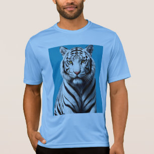 Camiseta Arte pop del tigre blanco - Gato salvaje fuerte y