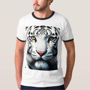 Camiseta Arte pop del tigre blanco - Gato salvaje fuerte y 