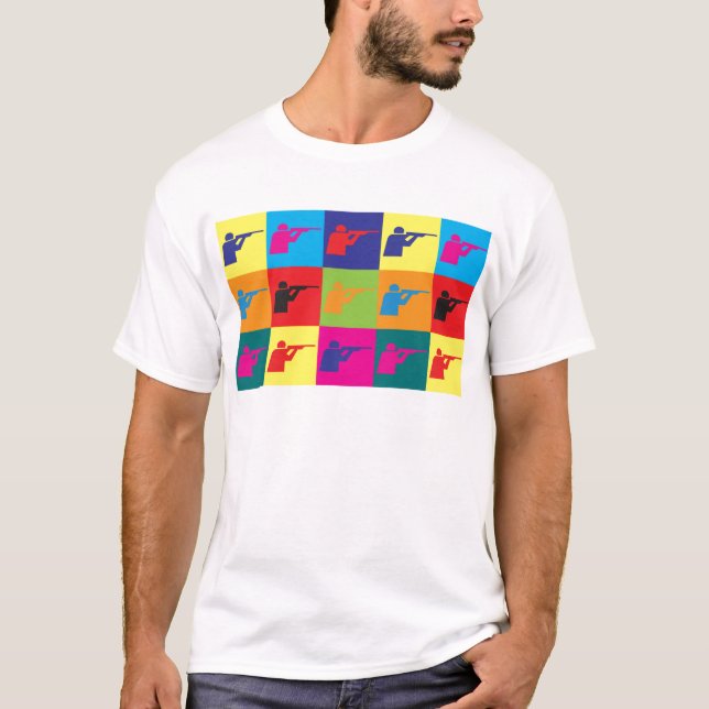Camiseta Arte pop del tiroteo (Anverso)