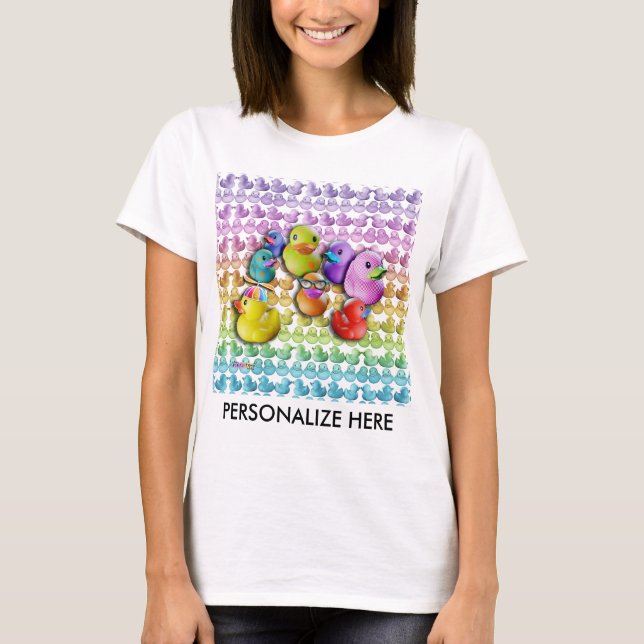 Camiseta Arte pop Ducky de goma del Lt.Tees de las mujeres (Anverso)