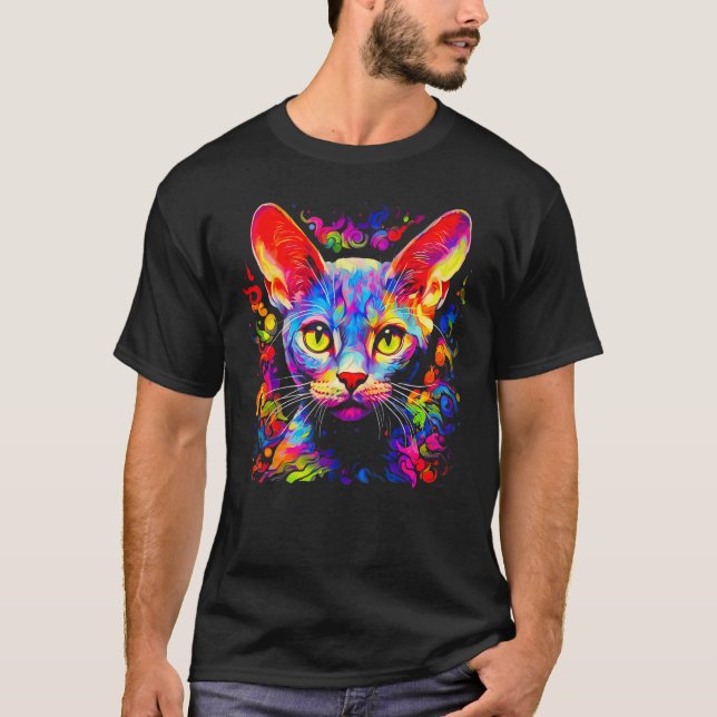 Camiseta Arte Pop Gato Devon Rex (Anverso)