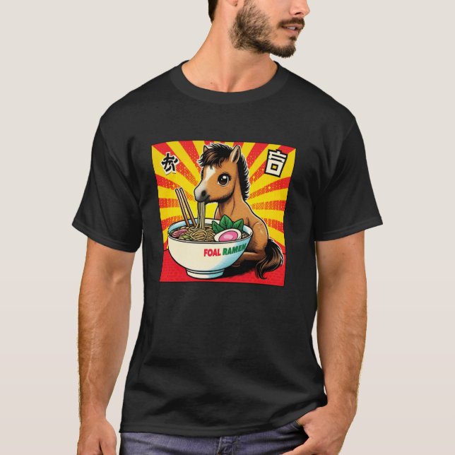 Camiseta Arte Pop Japonés Amante De Fideos Cute Potro De Ca (Anverso)