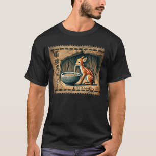 Camiseta Arte Pop Japonés en Cuevas Sello Postal Ciervo Cac