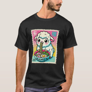 Camiseta Arte Pop Japonés Sello Postal Cordero Oveja Carner