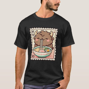Camiseta Arte Pop Japonés Sello Postal Fideos Bisonte Lindo