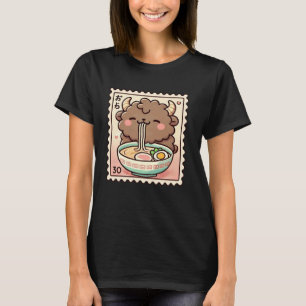 Camiseta Arte Pop Japonés Sello Postal Fideos Bisonte Lindo