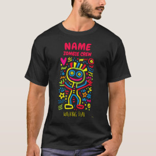 Camiseta Arte Pop Neon Personalizable de Zombie   Halloween