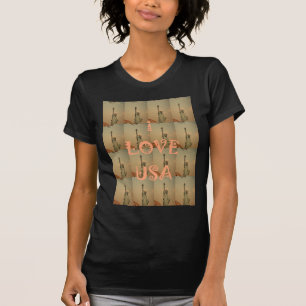 Camiseta Arte pop patriótico: Diseño de arte gráfico "I Lov