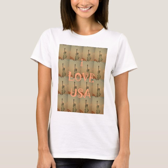 Camiseta Arte pop patriótico: Diseño de arte gráfico "I Lov (Anverso)