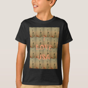 Camiseta Arte pop patriótico: Diseño de arte gráfico "I Lov