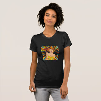 Camiseta Arte pop retro, chica de anclaje OMG