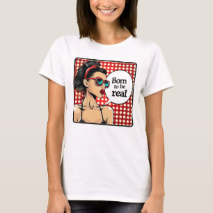 Camiseta Arte Pop Retro de los 50 Cita Inspiradora Glamour
