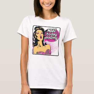 Camiseta Arte pop retro de los 50 vintage glam cita inspira