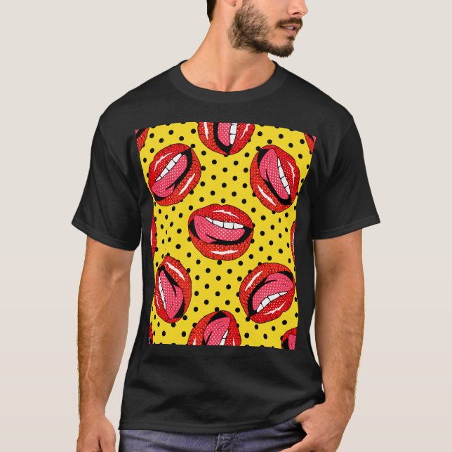 Camiseta Arte pop retro: insignias de parches para Personal (Anverso)