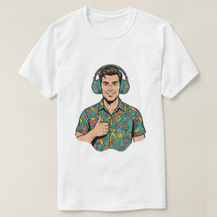 Camiseta Arte Pop Retro Neurodiversidad Pulgar Arriba Hombr