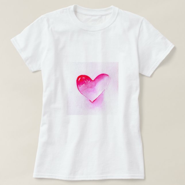 Camiseta Arte pop rosa de corazón valentino (Diseño del anverso)