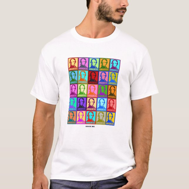 Camiseta Arte pop Wolfgang Amadeus Mozart | Rock Me (Anverso)