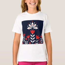 Camiseta arte popular escandinavo
