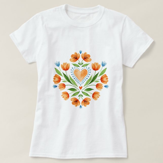 Camiseta Arte popular polaco tradicional (Diseño del anverso)