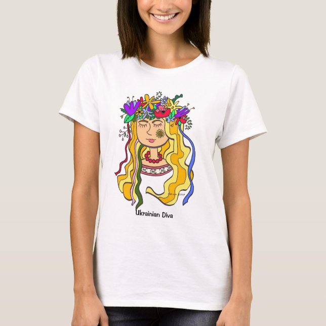 Camiseta Arte popular ucraniano de la diva ucraniana (Anverso)