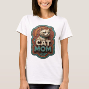 Camiseta Arte portable de plata limpia GATITO MAMÁ